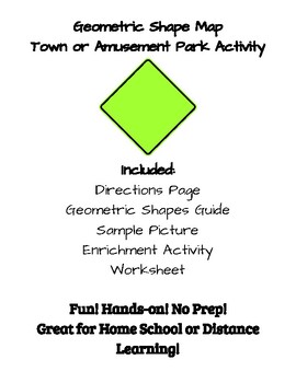 Preview of No Prep Geometric Shape Town or Amusement Park Activity - Distance Learning