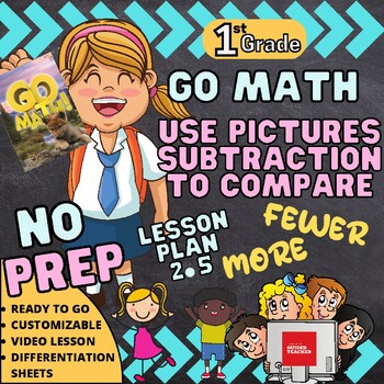 Preview of No Prep Go Math Use Pictures & Subtraction to Compare Lesson 2.5/ More Fewer