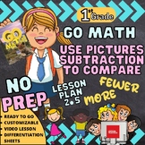 No Prep Go Math Use Pictures & Subtraction to Compare Less