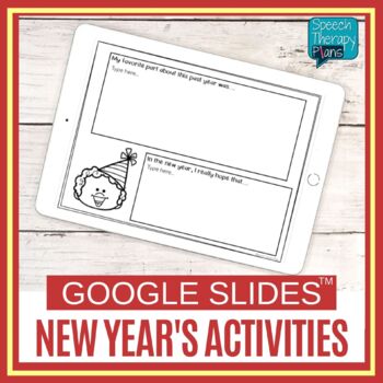 Preview of No Prep Google Slides™ New Year's Language Activities