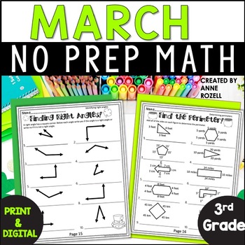 Preview of March Math Worksheets 3rd Grade