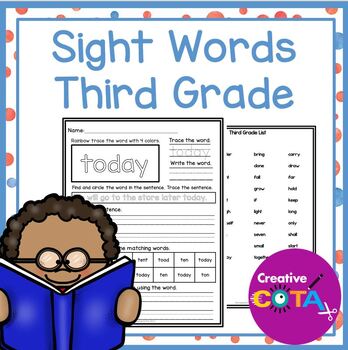 grade 3 sight words worksheets and activities by creativecota llc