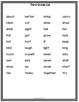 grade 3 sight words worksheets and activities by creativecota llc