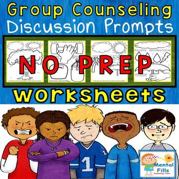 Preview of No Prep CBT & Problem Solving Worksheets for Counseling Groups