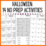 No Prep Halloween ELA Activities & Worksheets - Fun Packet