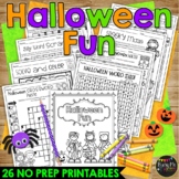 Halloween Activities No Prep FUN Crossword Puzzle Word Search Mazes