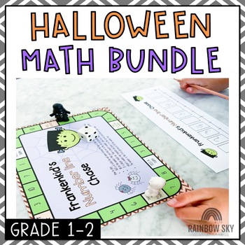 Preview of No Prep Halloween Math Center Activities | October Math | 1st grade 2nd grade