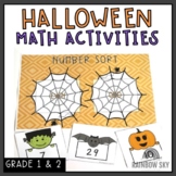 No Prep Halloween Math Centers | 1st Grade and 2nd Grade