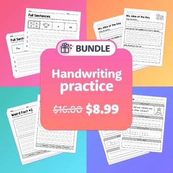 Preview of No Prep Handwriting Bundle | Kindergarten, 2nd, 1st Grade Handwriting Activities