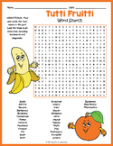 No Prep Healthy Eating Activity - Fruits Word Search Puzzle FUN