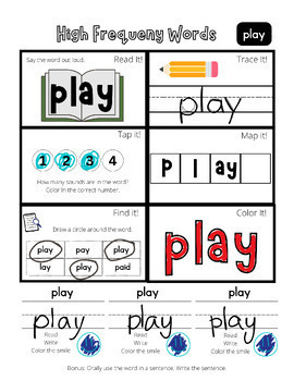 Preview of BUNDLE No Prep High Frequency Words Worksheets a-z