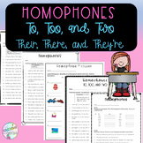 Homophones: To, Two, Too, and There, Their, and They're