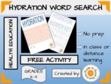 No Prep Hydration Word Search - FREE Resource!