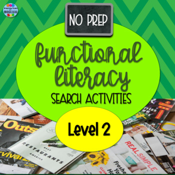 Preview of No Prep Functional Literacy Search Activities - Level 2