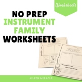 No Prep Instrument Family Worksheets