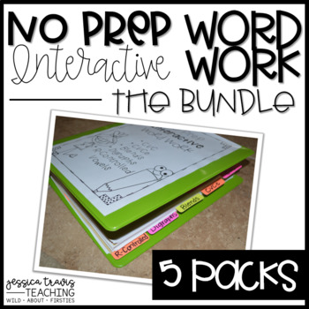Preview of No Prep Interactive Word Work - The BUNDLE