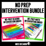 No Prep Intervention Binder BUNDLE ELA and MATH Distance Learning