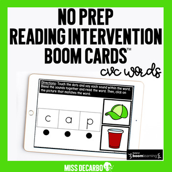 Preview of No Prep Intervention CVC Boom Cards™ Digital and Distance Learning