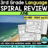 JUNE MORNING WORK 3rd Grade Language Spiral Review Workshe