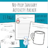 No-Prep January Activity Packet