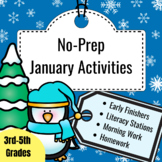 No-Prep January ELA Activities & Worksheets ( Upper Elementary )