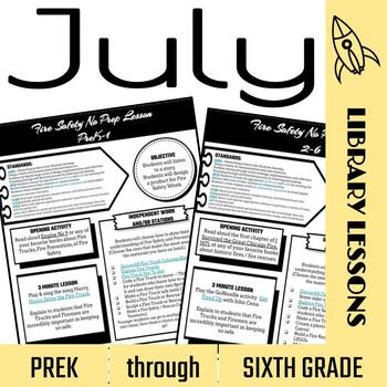 Preview of No-Prep July Library Lessons