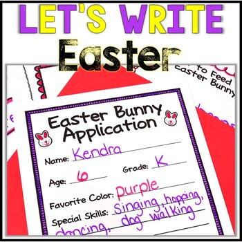 Preview of No Prep!! Kindergarten Easter Writing - Journal - Writing Workshop - Center