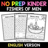 No Prep Kindergarten Fishers of Men Bible Lesson - Distanc
