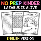 No Prep Kindergarten Lazarus is Alive Bible Lesson - Dista