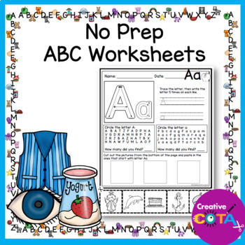 Preview of No Prep Kindergarten Literacy Morning Work Cut & Paste Alphabet Bell Ringers