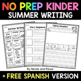 No Prep Kindergarten Summer Writing + FREE Spanish