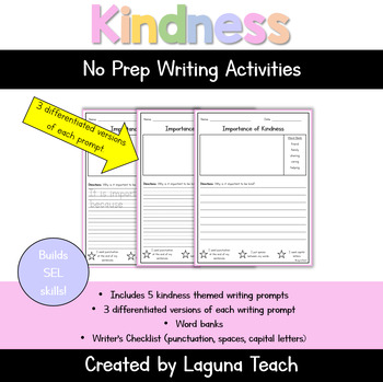 Preview of No Prep Kindness Writing Activities