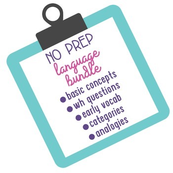 Preview of No Prep Language Bundle! 300+ Pages of Questions, Categories, Concepts and more!