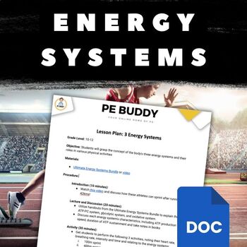 Preview of No Prep Lesson Plan: 3 Energy Systems | Years 9-12