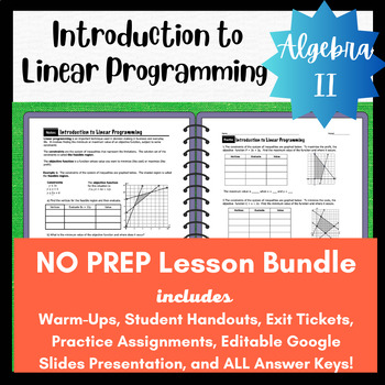 Preview of No Prep Lesson-Solving Systems of Linear Inequalities + Linear Programming