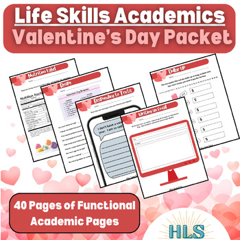 Preview of No Prep Life Skills Valentines Packet (Special Ed, Autism, Functional Skills)