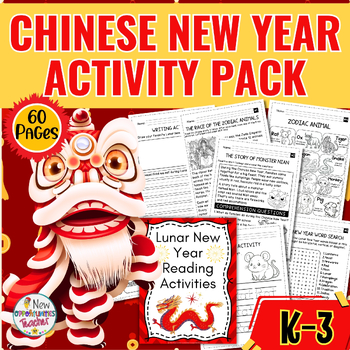 Preview of No Prep Lunar New Year Workbook | Zodiac Animal Activities | Chinese New year