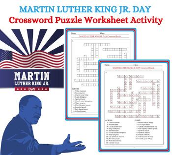 Preview of No Prep MARTIN LUTHER KING JR. DAY Crossword Puzzle Worksheet Activity