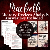 No Prep Macbeth Review - Literary Devices ANSWER KEY Inclu