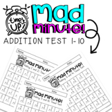 No Prep - Mad Minute Math Addition - Kinder 1st Grade Math