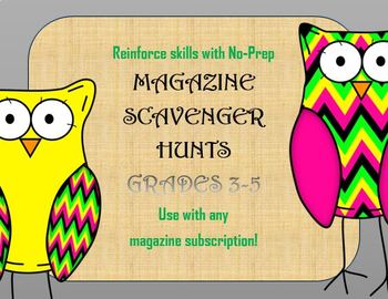 Preview of No-Prep Magazine Scavenger Hunts for Grades 3-5