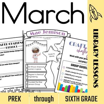 Preview of No-Prep March Library Lessons