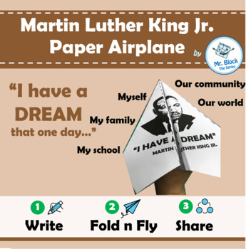 Preview of No Prep! Martin Luther King Activities - Paper Airplane (Printable)