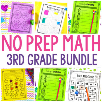 Preview of No Prep Math Bundle | Print and Digital for Distance Learning