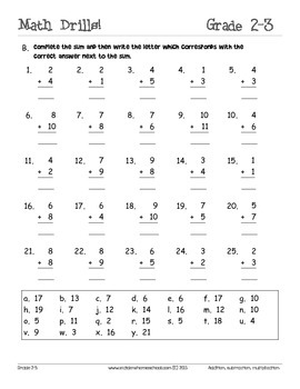 No Prep! Math Drills Workbook, Grade 2-3 Basic Operations CAPs Compatible