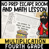 No Prep Math Escape Room for 4th Grade Multiplication Revi