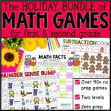 No Prep Math Games 2nd Grade, 1st Grade, Spring Math Cente