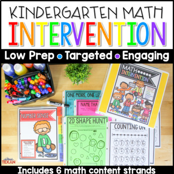 Preview of Kindergarten No Prep Math Intervention Binder Activities