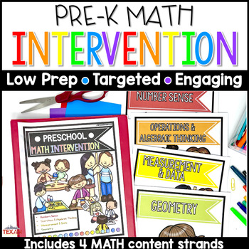 Preview of Pre-K No Prep Math Intervention Binder Activities | Preschool Math RTI