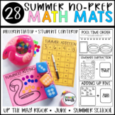 Kindergarten Math Centers: No Prep Mats - Summer (28 Activ